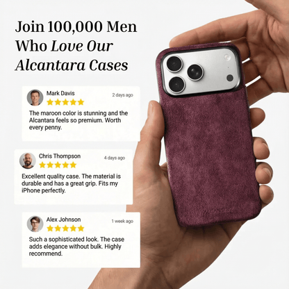 iphone alcantara case - Wine Red