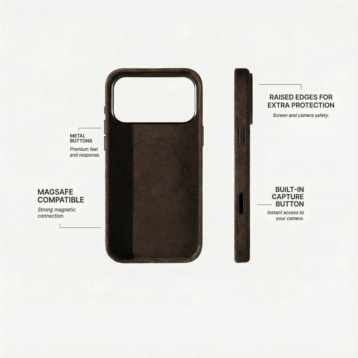 iphone 18 pro alcantara case - Chocolate Brown