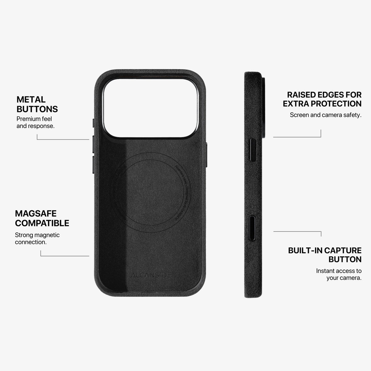 iphone 18 pro max alcantara case - Deep Black