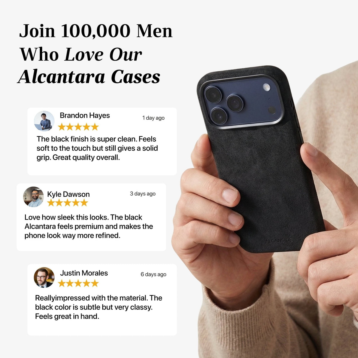 iphone alcantara case - Deep Black