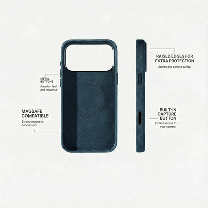 iphone 18 pro alcantara case - Navy Blue
