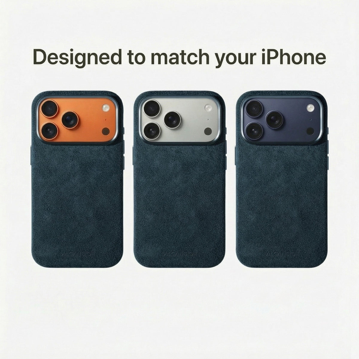 iphone alcantara case - Navy Blue