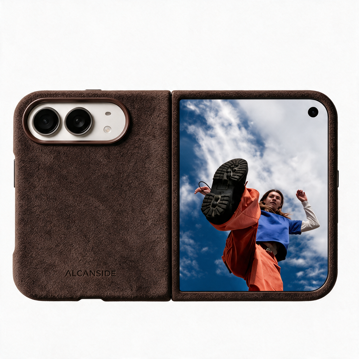 iPhone Duo - Alcantara Case - Chocolate Brown