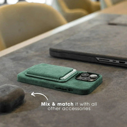 iphone alcantara case - Midnight Green