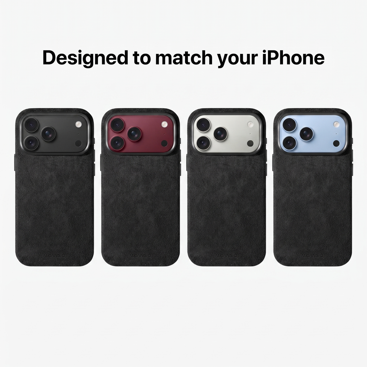 iphone alcantara case - Deep Black